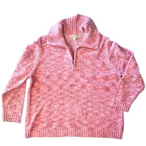 Carolyn Taylor woman pink chenille sweater, new size 2X zip neck